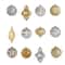12ct. 4" Gold & Silver Shatterproof Luxe Ornament Set